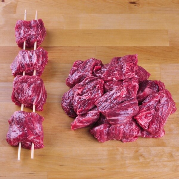Grow & Behold Premium Beef Cubes for Kabobs | 1 pkg x 2 | 1.8 - 2.2 lbs